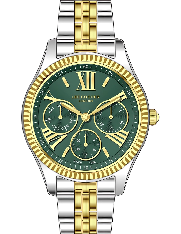Shop Lee Cooper Female's Multi Function Dark Green Dial Watch