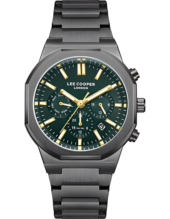 Shop Lee Cooper Men's Multi Function Dark Green Dial Watch