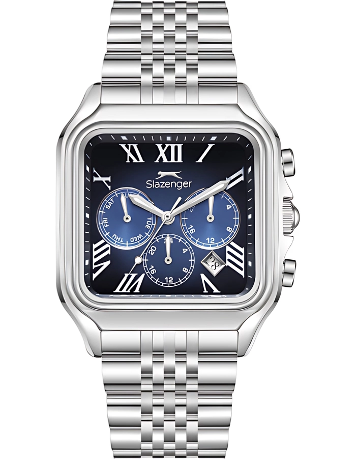 Shop Slazenger Men's Multifunction Dark Blue Dial Watch - SL