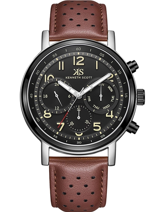 Buy Kenneth Scott Men's Black Dial Analog Watch - K24119-QLDB