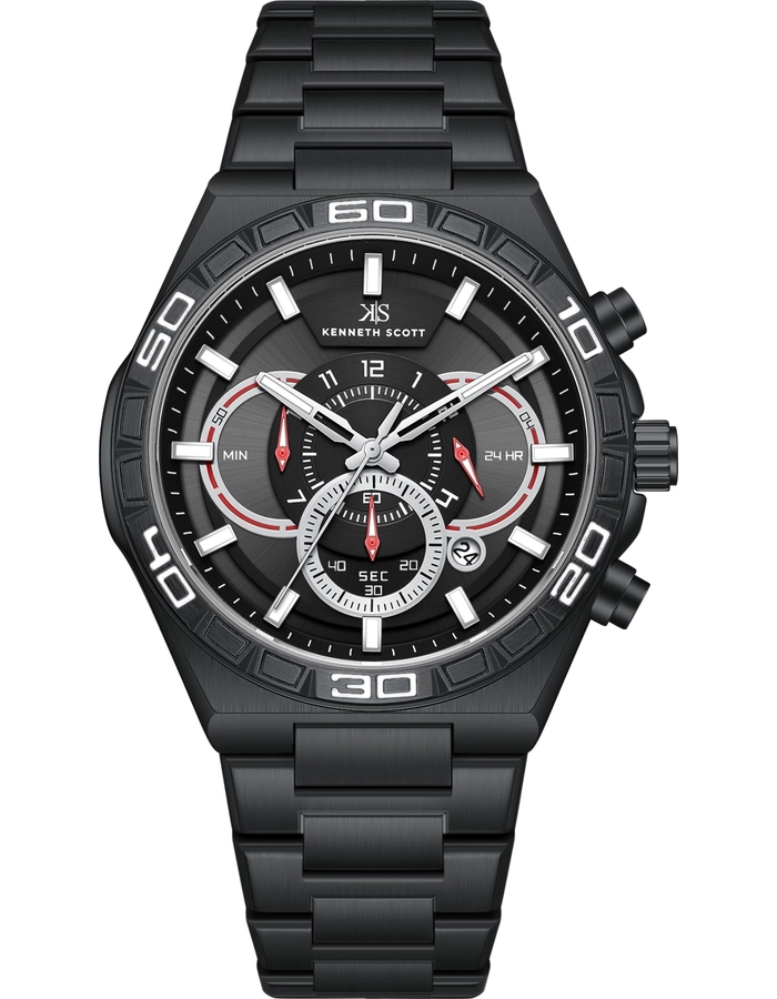 Buy Kenneth Scott Men's Watches Online UAE, Shop Chronograph Black Dial ...
