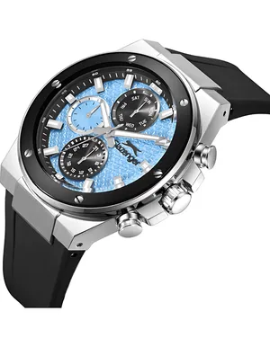 Lee Cooper Orologio da uomo VX9JE1 con movimento multifunzione, display e cinturino in metallo, LC08021.390, blu, Blu, Bracciale