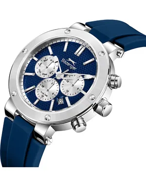 Lee Cooper Orologio Uomo VX9JE1 Multifunzione - Quadrante Blu, Cassa 45mm, Bracciale In Metallo, 5 ATM, LC08021.390